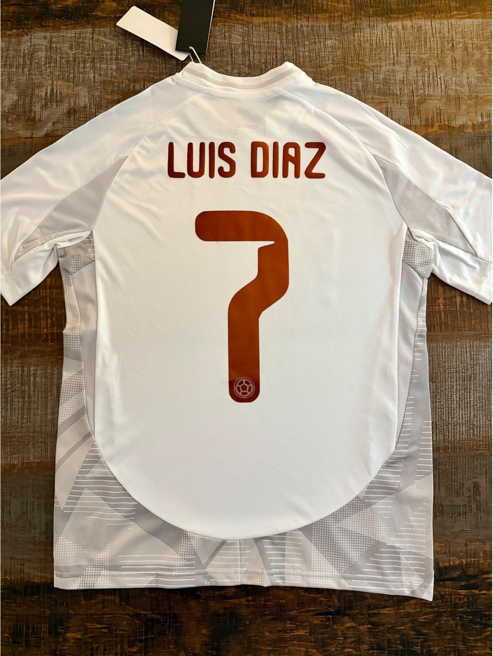 Colombia Luis Diaz #7 Adidas White and Copper details XL